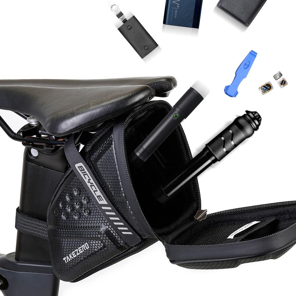 Bicycle Saddle Bag EVA Reflective Mtb Mountain Bike Saddle Storage Seat Rear Tool Pouch Bag 1L Large Capacity Cycling Accessory