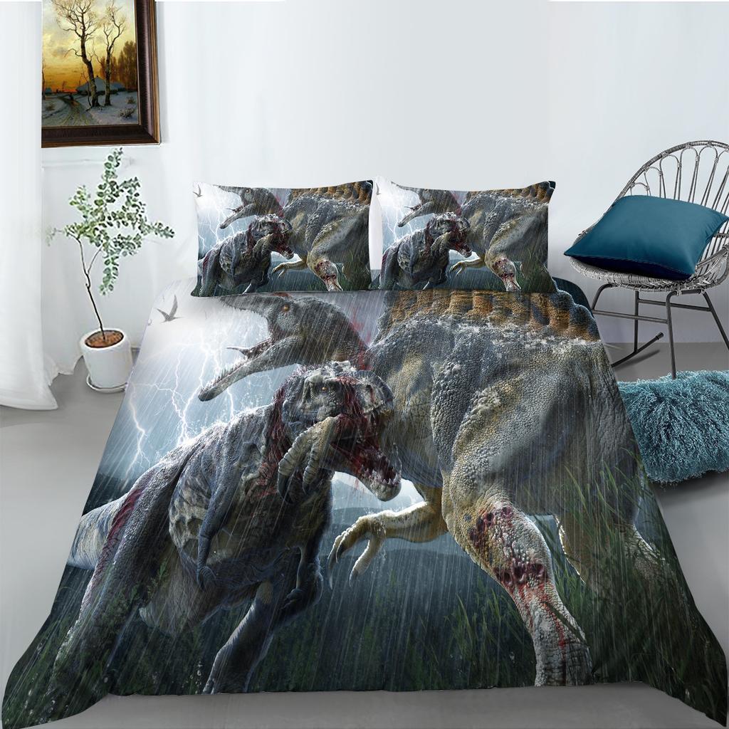 3D Dinosaur Digital Printing Comfortable Polyester Bedding Two Or Three-Piece Set
