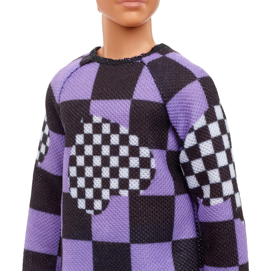 Barbie Ken Fashionista Purple Check  As Seen In the Movie "Barbie" [Dress-up Doll] [Ages 3 and Up] HBV25