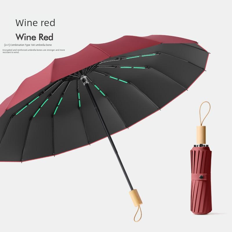 Large Umbrella for Men, Reinforced and Thickened, Sturdy and Wind-Resistant, Dual-Purpose for Sun and Rain, Manual Folding, Black Coating for Sun