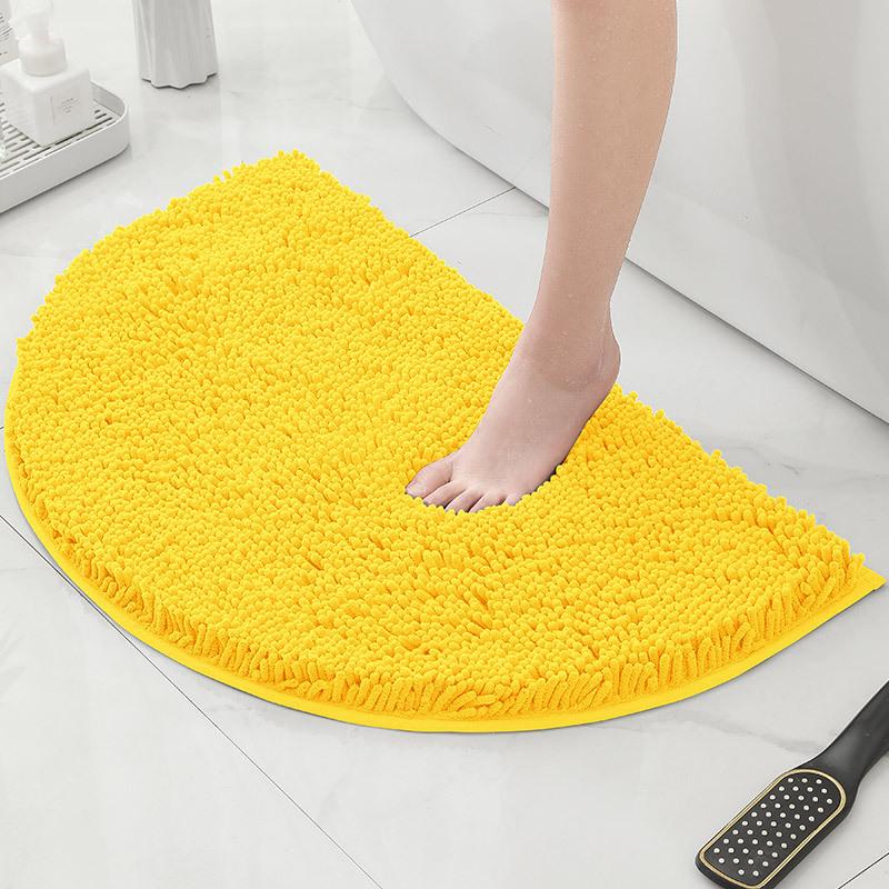 Bathroom Non-Slip Floor Mat Door Mat Absorbent Carpet Bathroom Door Mat Chenier Encrypted Semicircular Foot Mat