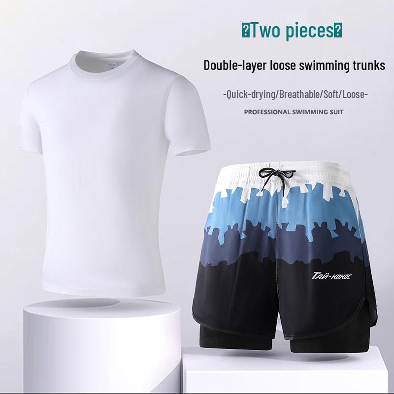

Ice Degree Men s 2-Piece Quick-Drying Double Layer Swimsuit Set 3XL