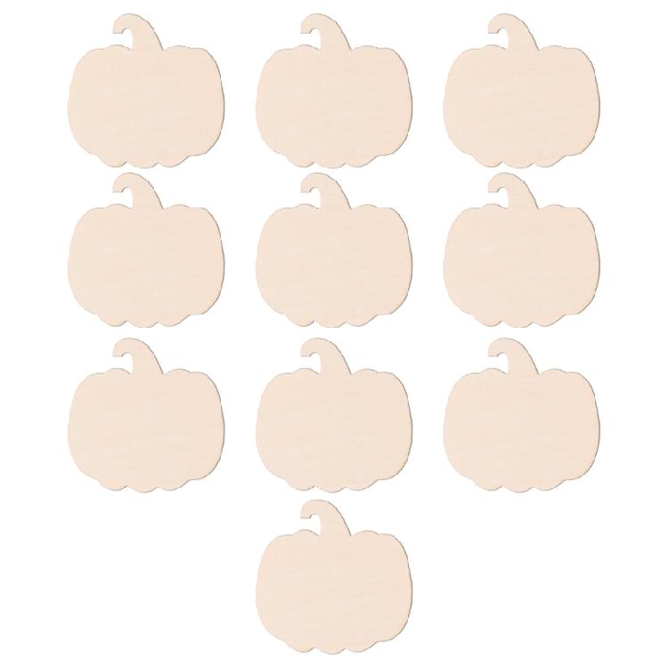 10pcs Wood Pumpkin Pendant Set for Fall Decoration Paintable Cutouts Plaque Ornament Thanksgiving Party Supplies