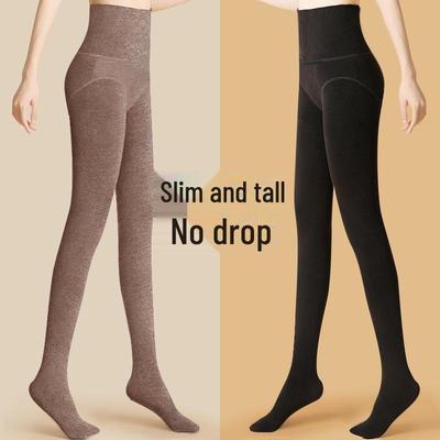 High Waist Velvet-Lined Women’s Pantyhose - Autumn/Winter, Footed, Slimming, Thick Warm Bottoming Wear