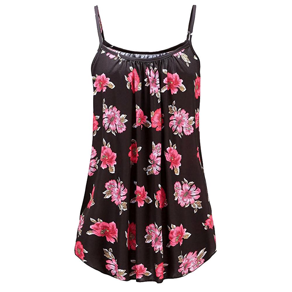 Women Summer Printed Sleeveless Vest Blouse Tank Tops Camis Clothes 
