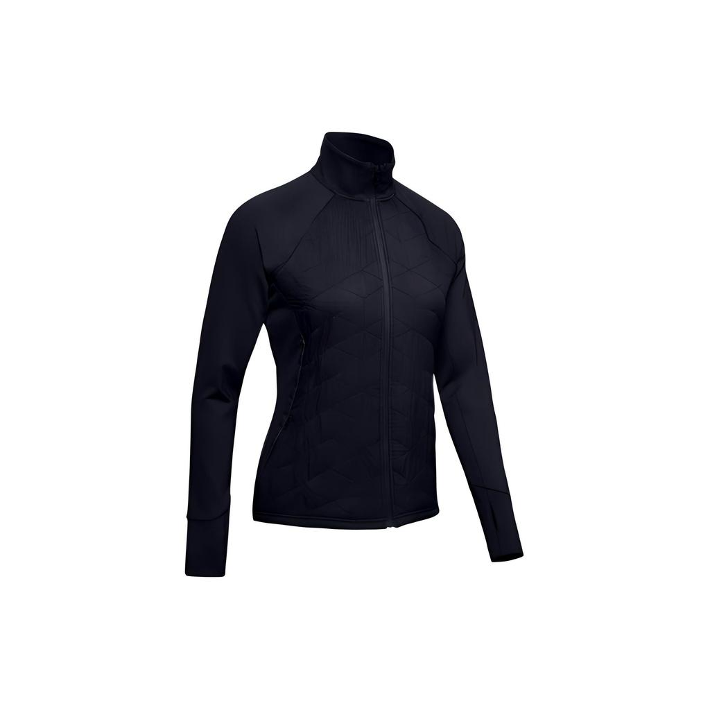 Under Armour Coldgear Reactor Insulated Stand Collar Solid Color Long Sleeve Jacket Women Jacket Black 1342803-001