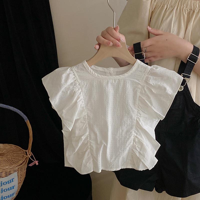 

Stylish And Trendy Korean Summer Outfit For Girls Featuring Soft Cotton Tank Top And Short Overalls Vest,90cm