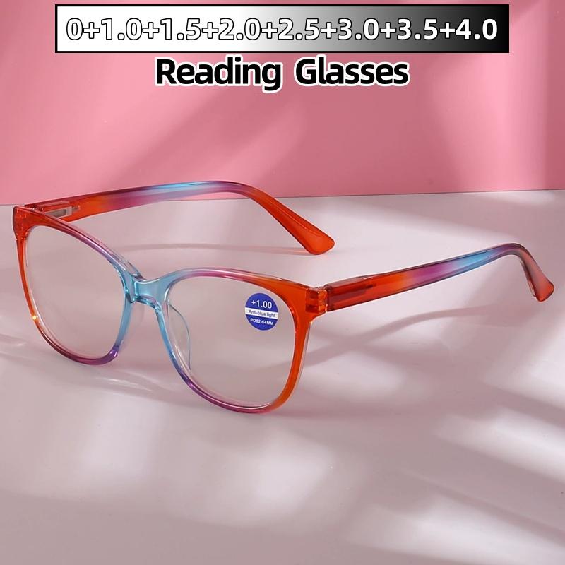 Big Frame Presbyopic Glasses Gradient Color Anti Blue Light Unisex Fashion Eyewear Prescription Optical