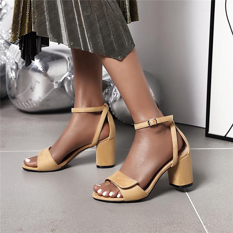 Mode Blockabsatz Sandalen Damen Sommer Schuhe Klassische Flip Flops Schwarz Beige Elegant Peep Toe Riemchen Partyschuhe Weibliche Marke