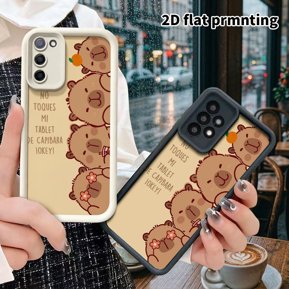 Phone Case: 2D Flat Samsung Galaxy A34 A35 M05 M06 S20 S22 S21 FE Plus 5G Gradient Protective Case, 4 Capybaras, Christmas and Halloween Gift