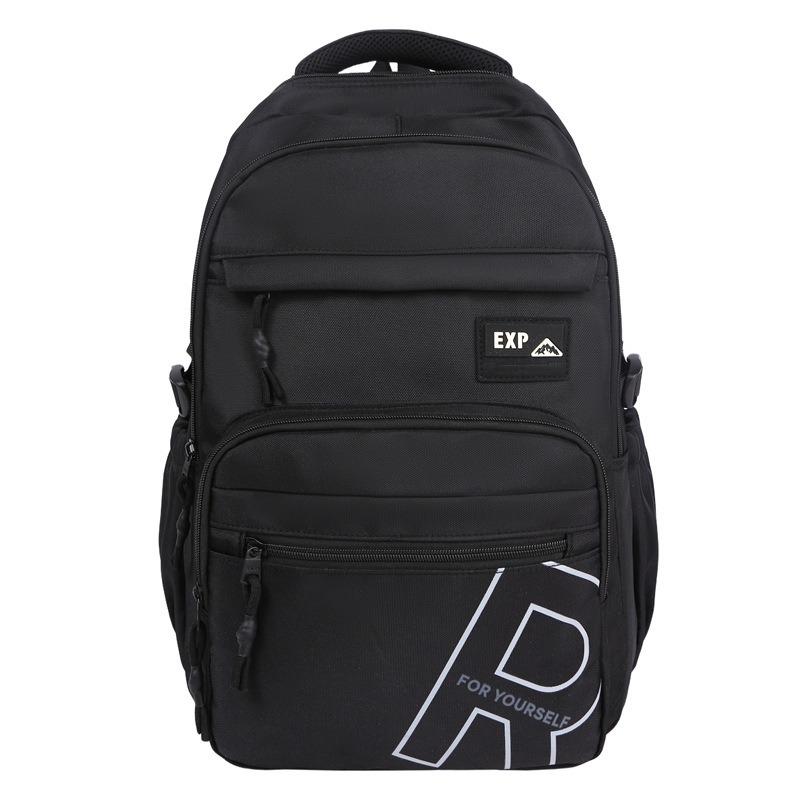High value trendy cool letter backpack couple contrasting colors simple and lightweight travel mountaineering backpack