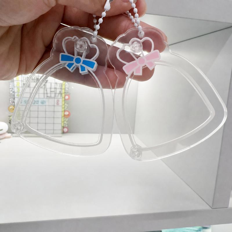 1Pcs Transparent Acrylic Diy Shaker Keychain Bowknot Decor Hanging Pendant For Handmade Craft Decoration