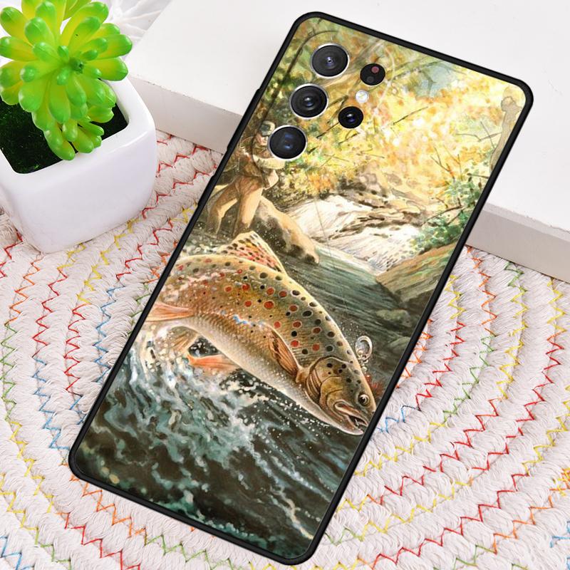 Trout Fish Fishing TPU Phone Case For Samsung Galaxy Note 10 Pro S26 S25 S24 S23 S22 Ultra Plus S21 FE S20 Shockproof Cover