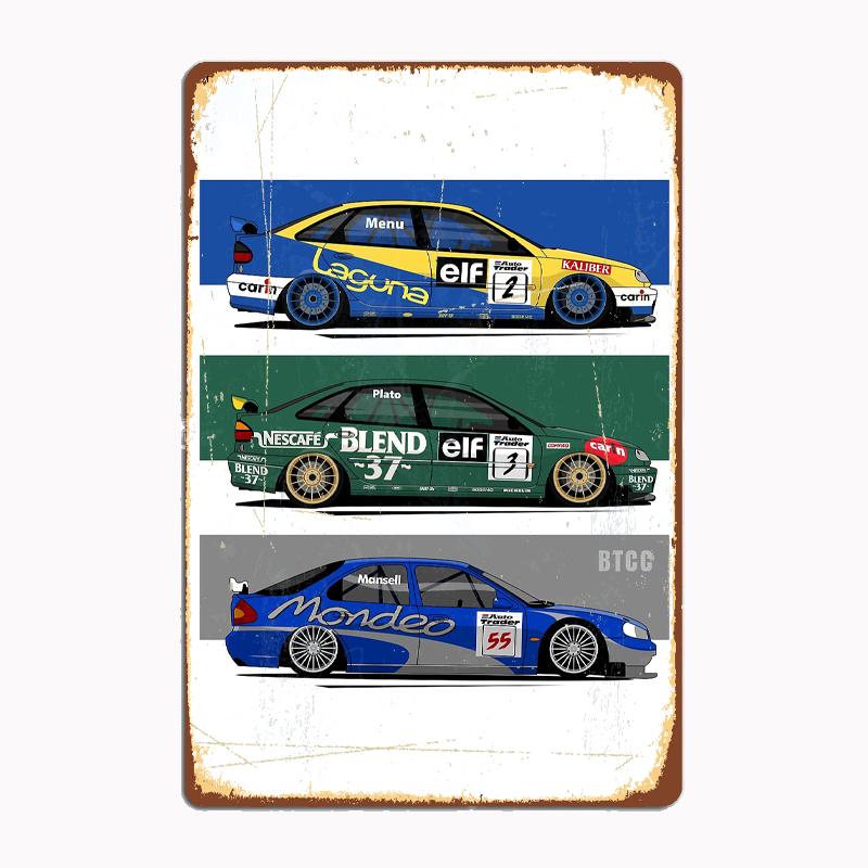 

BTCC Легенды Автомобиль Винтажный Металлический Постер Знак Клуб Кастомный Для Помещений Настенный Жестяной Знак Декор Комнаты Домашний Декор 20x30cm（7.8x11.8inch）