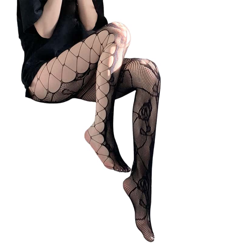 Plus Large Size Women Lace Fishnet Stockings Female Lingerie Tights Leggings Female High Waist Mesh Pantyhose for Women XXXL