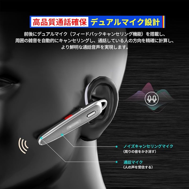 Lavodio wireless earphones Bluetooth headset [aptX™& aptX™ HD, SBC/AAC compatible Dual microphone ENC noise reduction technology Connect 2 devices at