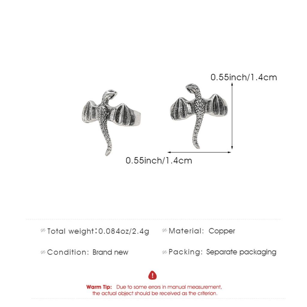 Retro Dragon Ear Cuff No Piercing Gothic Winged Dragon Ear Clip for Women