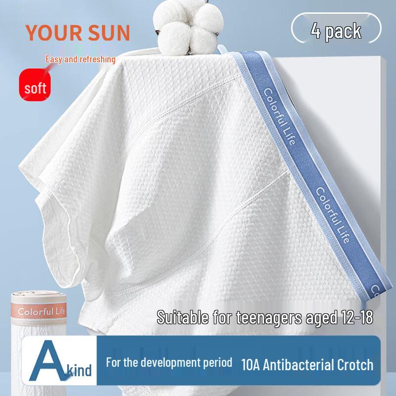 Boys  Antibacterial Cotton Boxer Briefs 4-Pack XL