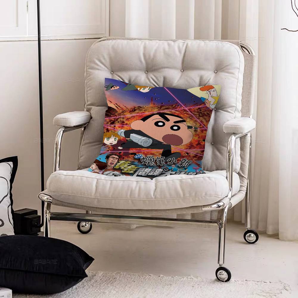 C-Crayon S-Shin-chan Pillow Cushion Cover Pillowcase Living Room Sofa Home Decor Customized