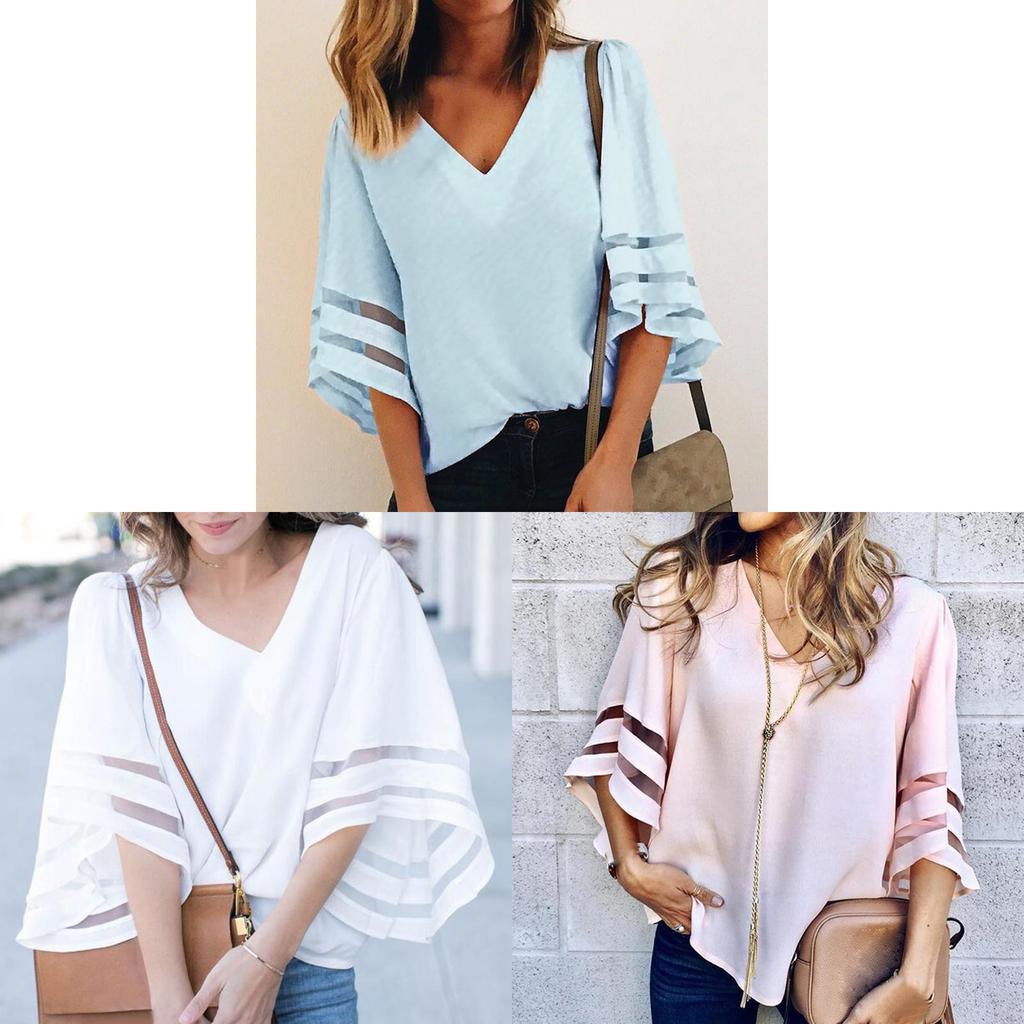 Stylish Loose Fit Women's T-shirt In Chiffon Perfect For Curvy Figures And Comfortable Wear