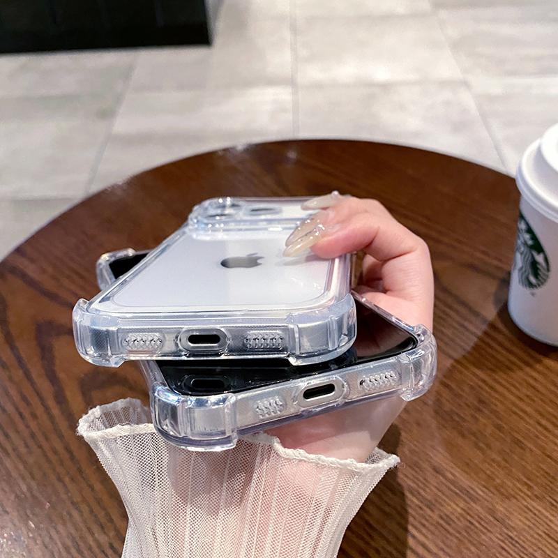 Luxury Shockproof Clear Phone Case For iPhone 17 16 15 14 13 12 11 Pro X XR XS Max Plus Air Soft Transparent Bumper Cases Cover