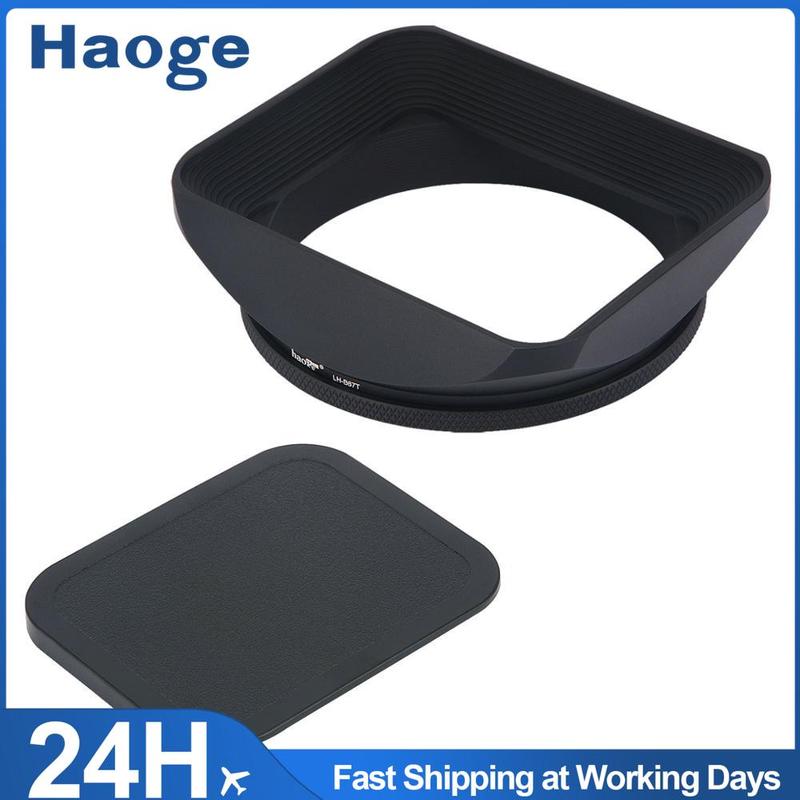 Haoge 67mm Square Metal Lens Hood with Cap for 67mm Canon Nikon Leica Zeiss Nikkor Fuji Lens and 67mm Filter Thread Lens 67mm