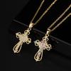 Light Luxury Cross Necklace Niche Unique Colorful Zircon Pendant Necklace Fashionable Versatile High-end Necklace
