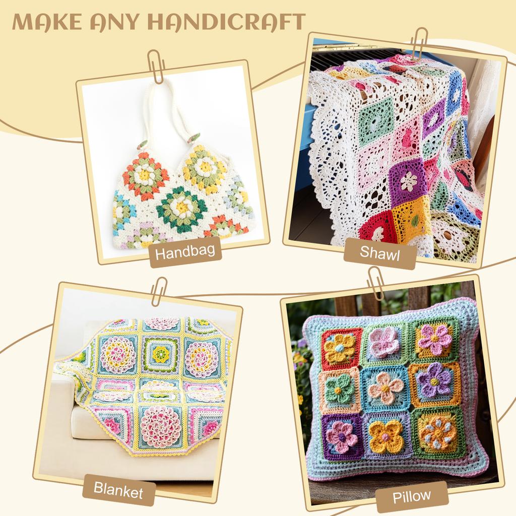 Crochet Kit for Beginners Crochet Starter Kit with 8 Yarns Complete Cup Mat Knitting Crochet Supplies with Step by Step Video