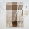 Autumn and winter British style plaid scarf men's and women's autumn and winter imitation cashmere scarf thickened warm fringed shawl scarf