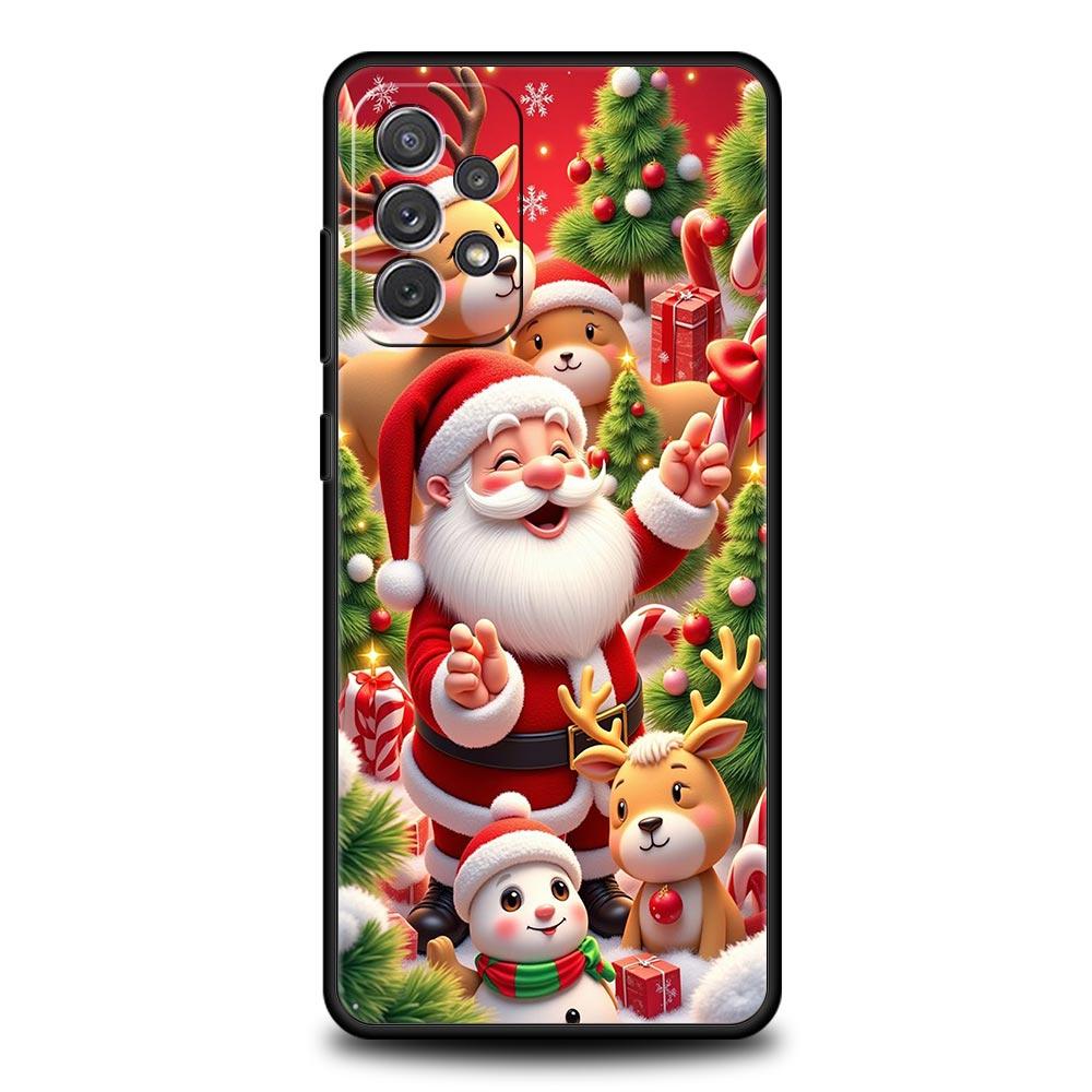 New Year Christmas Phone Case for Samsung Galaxy A55 A35 A17 A07 A15 A13 A25 A51 A71 A72 A73 A32 A52 A52S A41 5G Soft TPU Shell