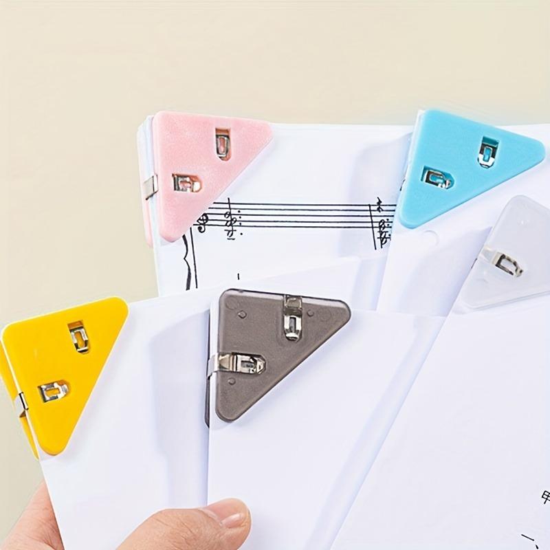 Kawaii 18pcs Triangle Corner Clips File Paper Clips File Index Photo Clamp Page Holder Korean Stationery Office Desk Organizer
