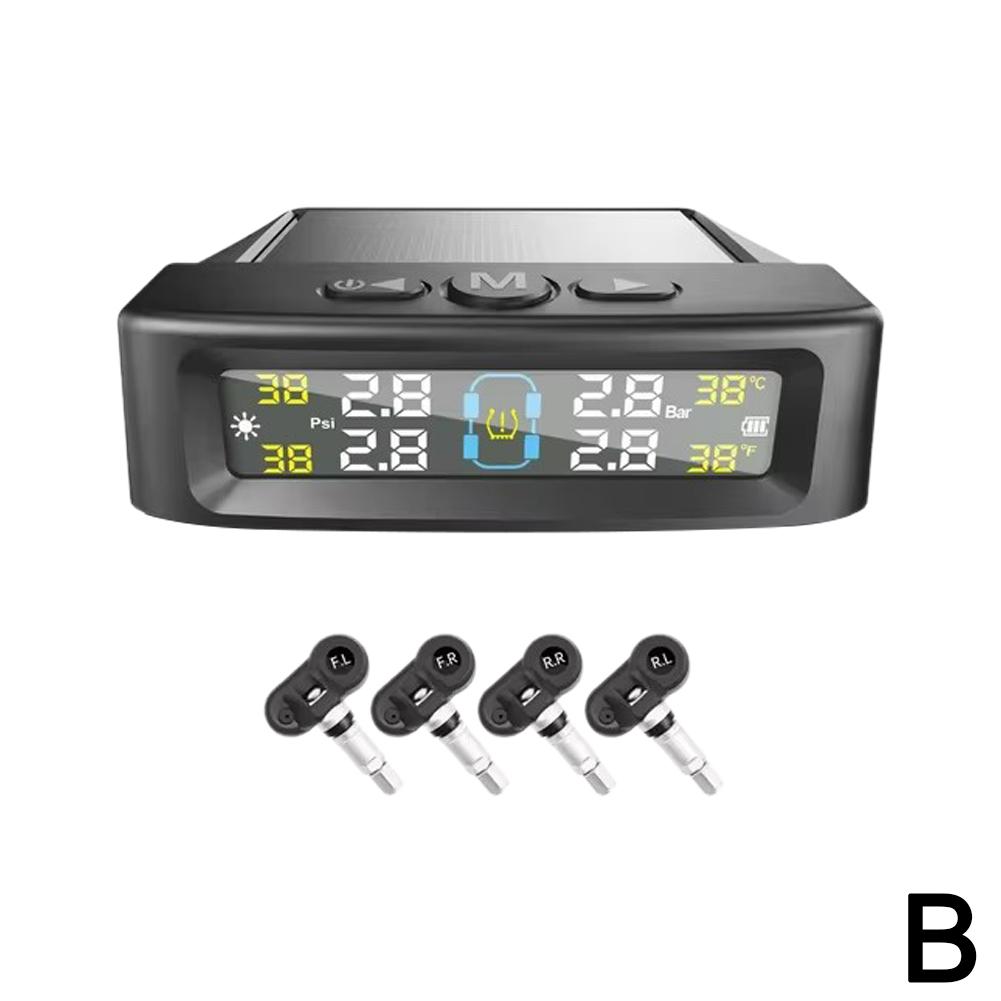 TPMS Solar Auto LCD Display Tire Pressure Monitor Car Tire Intelligent Wireless Pressure Monitoring System Alarm Device Tools