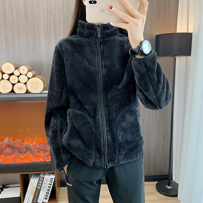 Unisex Polar Fleece Thick Jacket - Coral Fleece Liner for Autumn and Winter