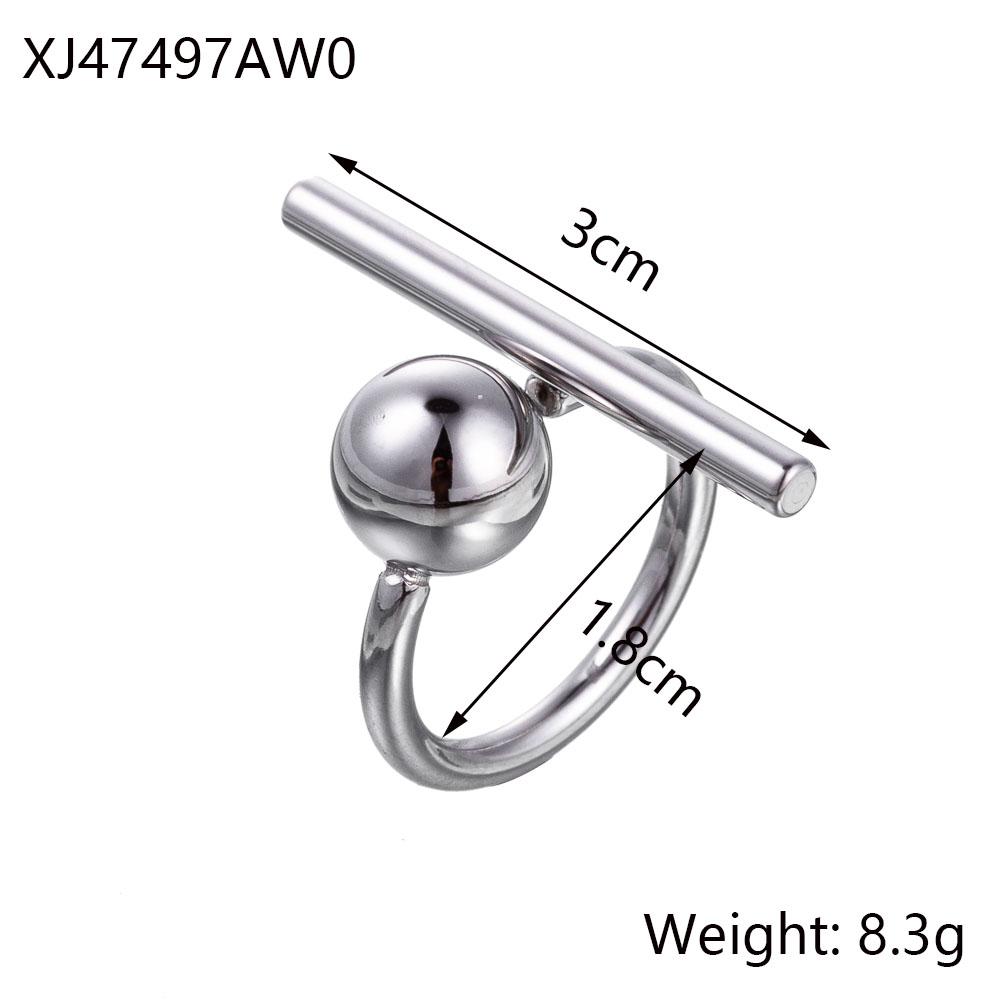 CARLIDANA Non Tarnish Titanium Steel Heart Geometric Lines Hollow Double Layer Gold Plated Open Stainless Steel Women Rings resizable
