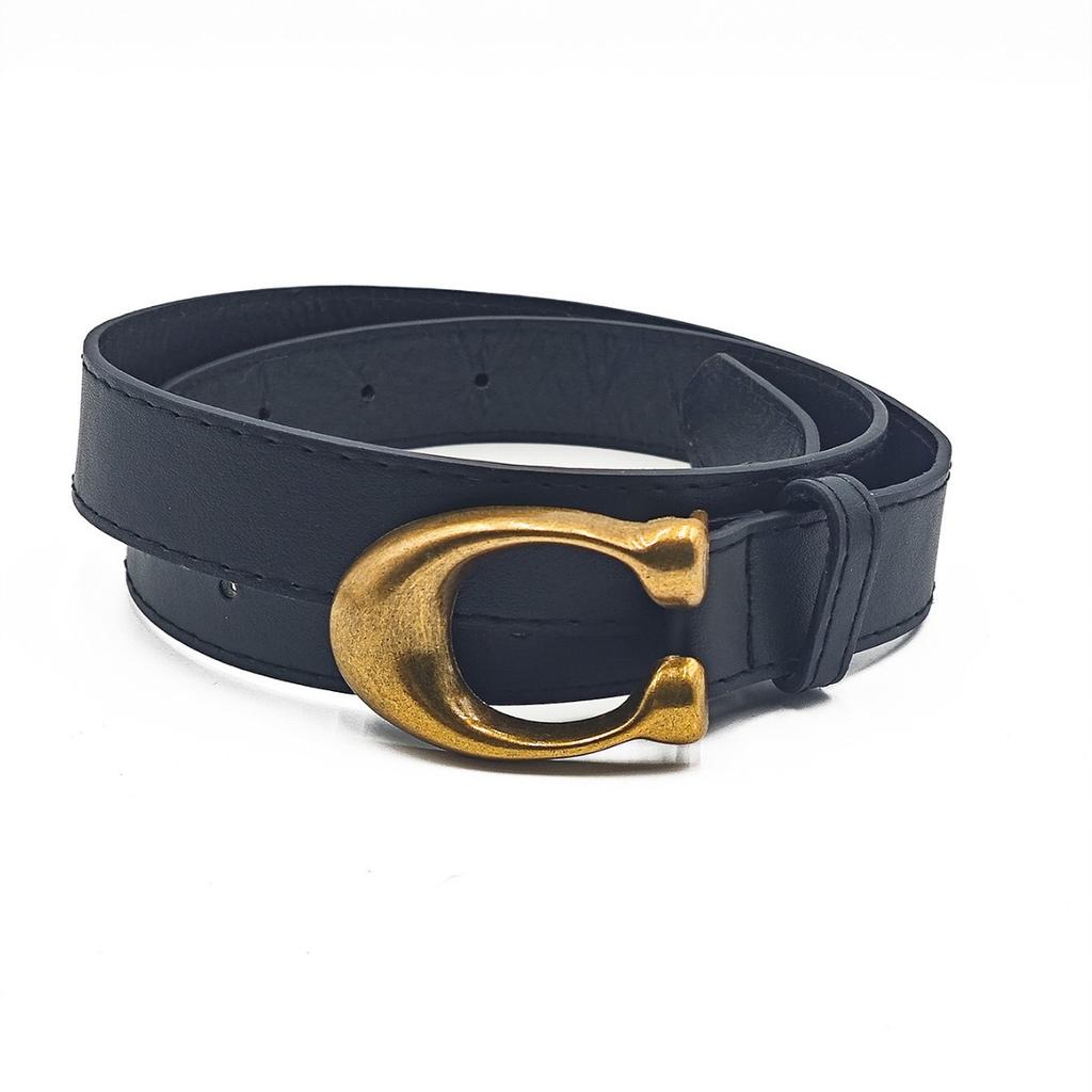 Belt Ladies 1116 New Fashion Versatile Letter C Decorated Black Belt Women's Jeans Belt