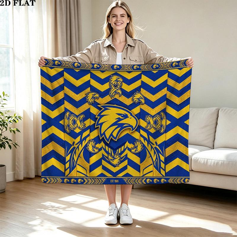Coperta in Flanella con Stampa West Coast Eagles Alta Qualità Calda Confortevole Coperta per Tutte le Stagioni Perfetta per Regali Decorazioni per la Casa