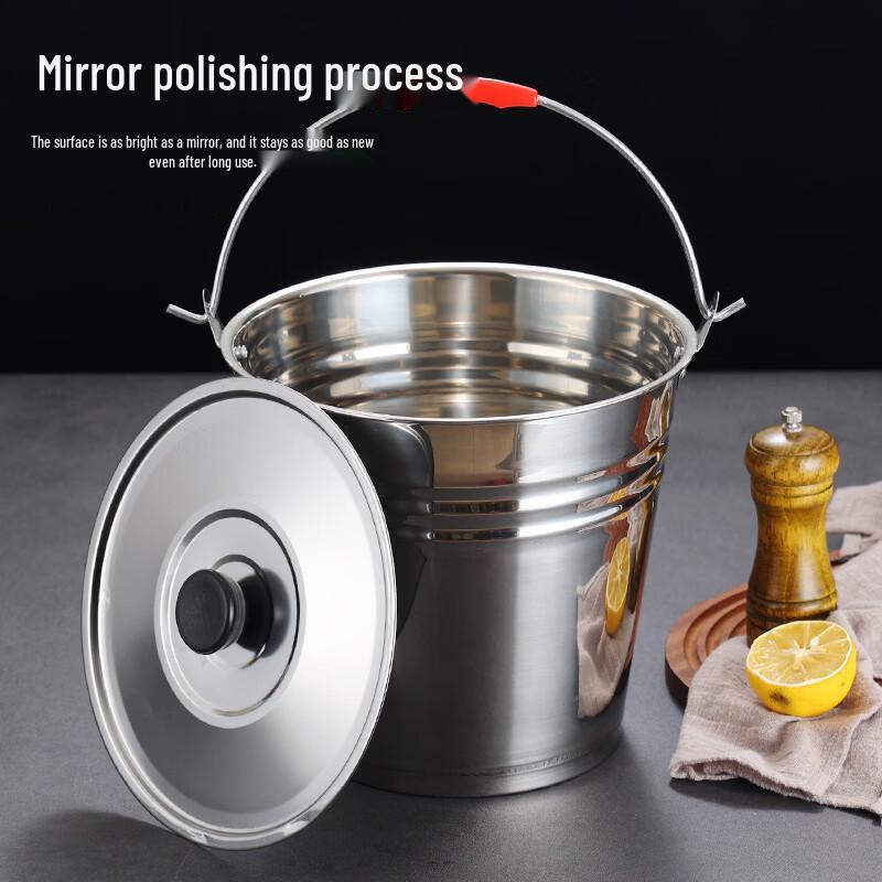 201 Stainless Steel Portable Buckets with Handle (3-Pack)