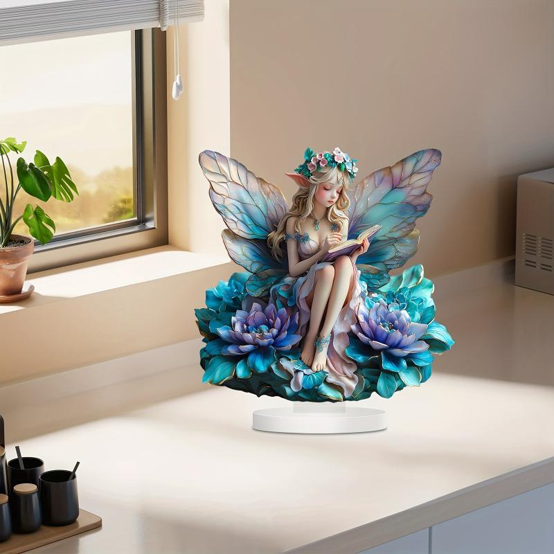 1Pcs Butterfly Fairys Sculpture Ornament Home Decoration Acrylic Butterfly Fairys Statue Figurines Table Centerpieces