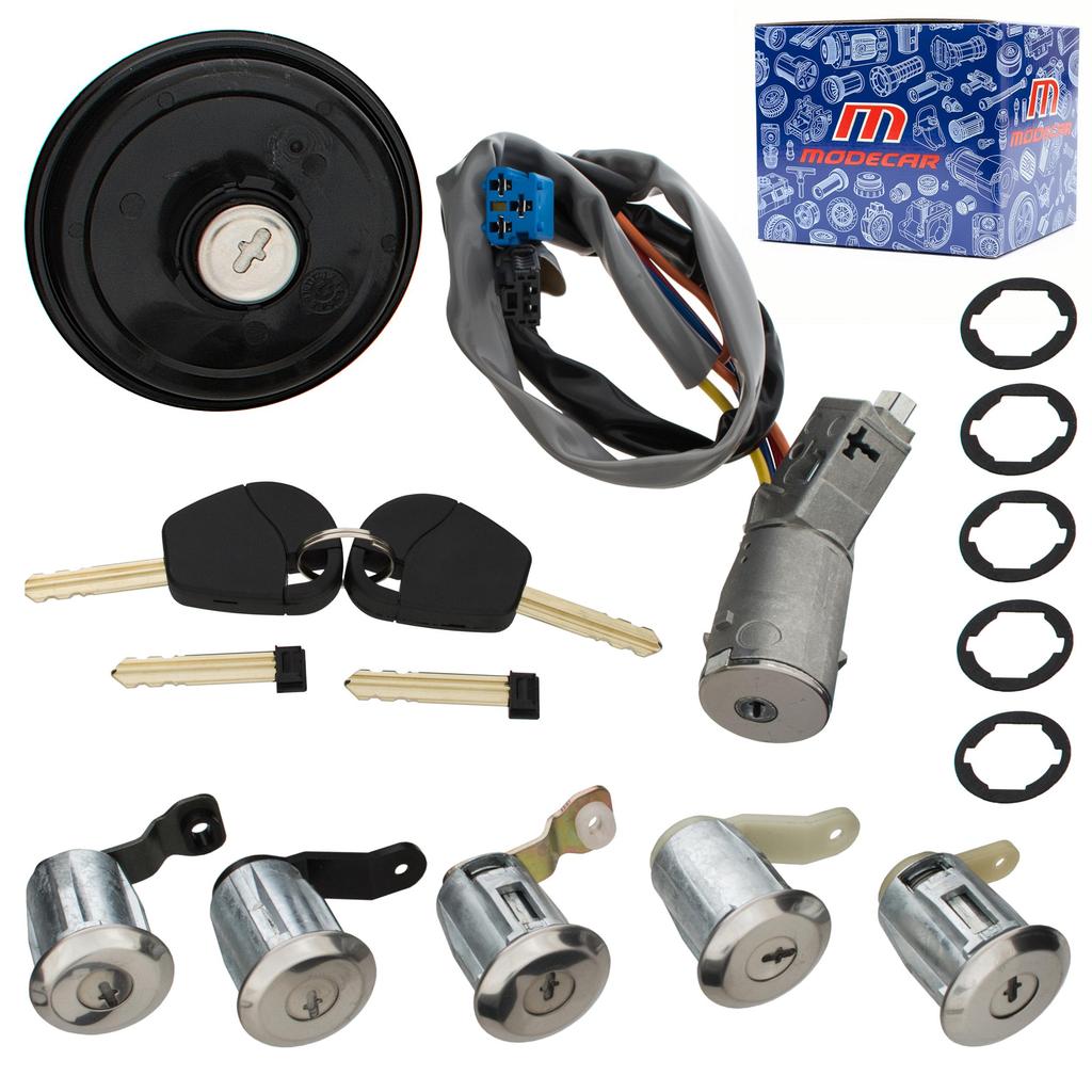 Citroen Berlingo 02-08 Kompletter Zündschalter + 5x Türschloss-Einsätze + Tankdeckel-Set