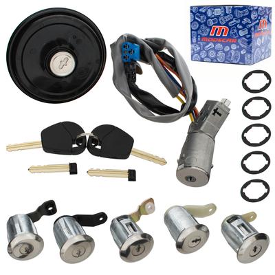 Citroen Berlingo 02-08 Complete Ignition Switch + 5x Door Lock Inserts + Fuel Filler Cap Kit
