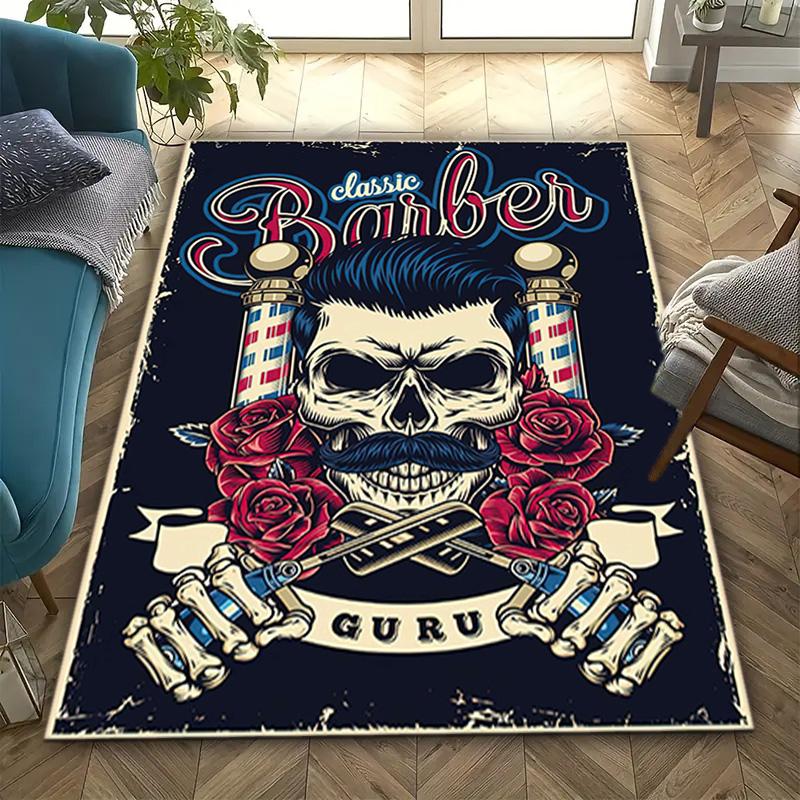 1 STKS Schedel Donker Gotisch Patroon Bedrukte Tapijt Vloerkleed voor Woonkamer Slaapkamer Huis Bank Decoratie, Antislip Vloermat Vloermat