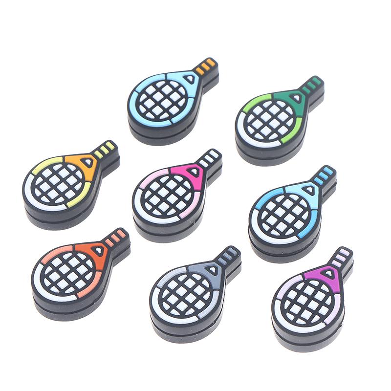 1pcs Tennis Racket Shape Multi-Color Shock Absorber Silicone Sports Durable Tennis Squash Badminton Staff Accessories