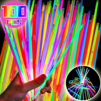 10/100 Stück Leuchtstäbe Spielzeug Fluoreszenz Glowing in The Dark DIY Armband Halskette Leuchtender Leuchtstab Geburtstag Hochzeit Party Dekor