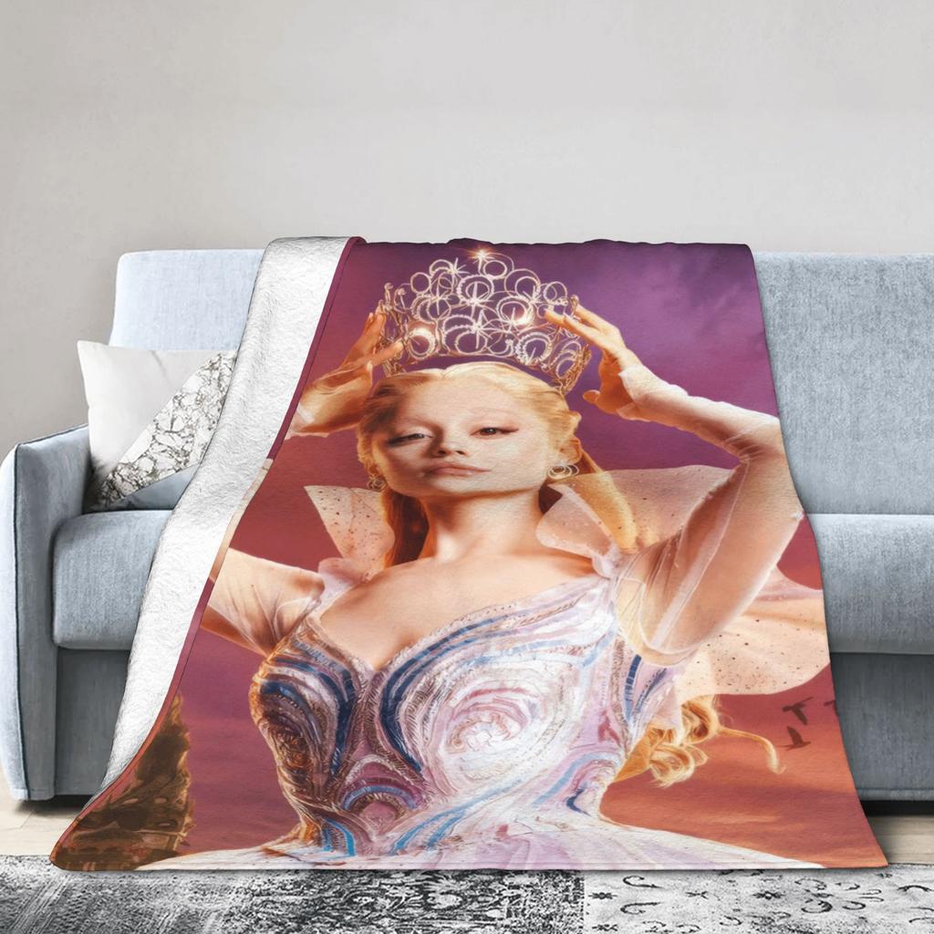 W-Wicked 2 Musical Movie Glinda Elphaba Flannel Blankets Winter  Soft Throw Blanket for Students Outdoor Sofa Bed Cover