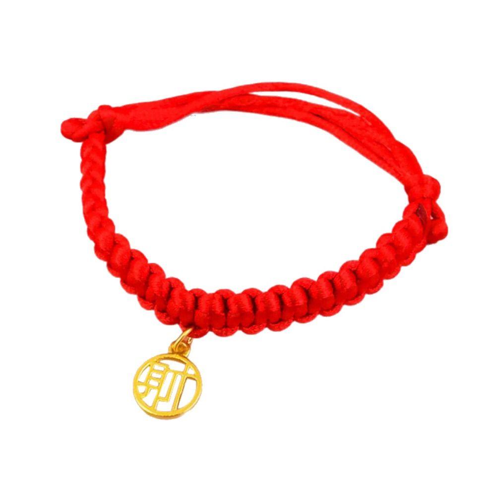 Chinese Style Red Rope Braided Cat Collar Adjustable Fortune Bell Cat Collar  For Cats Puppy