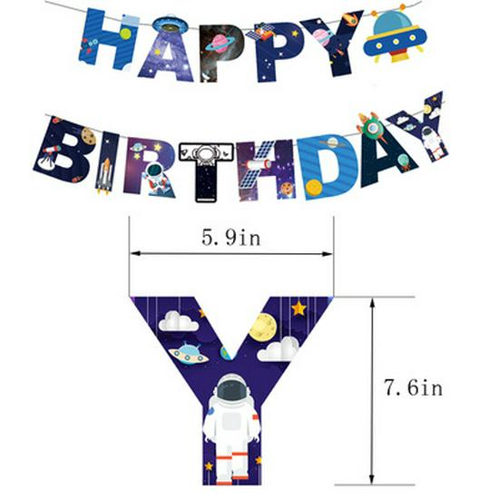 Large Space-Themed Cartoon Balloon Set: Astronaut, Spaceship, Sci-Fi, Anime Party Decorations