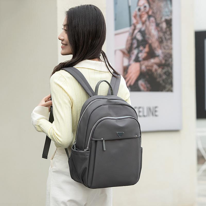 New Oxford Cloth Bag, Women's Waterproof Backpack, 14 Inch Computer Bag, Large Capacity, Simple and Versatile, High-end Feel Bag