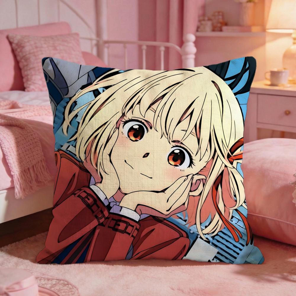 LLycoris RecoilS Anime Cushion Cover Premium Comfort Reversible Pillow Cove Two In One Design For Any Room  Car Interior