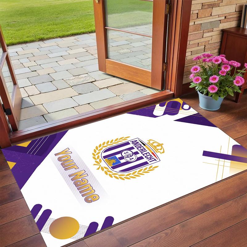 Crystal Velvet Rug Custom Name Text, Soft Non Slip Floor Mat Home DecorAnderlecht FC