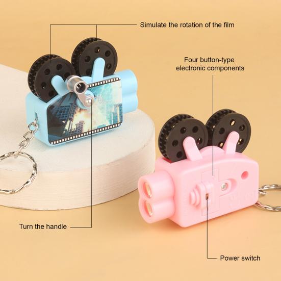 Yousheng Creative Light and Shadow Toy Mini Keychain Cute Projector Shape Hand Cranked Projection Toy Portable Children's Puzzle Toy Great Gift for